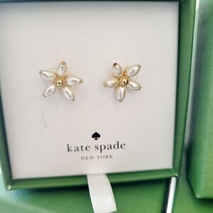 Kate Spade Gold and Pearl Floral Studs